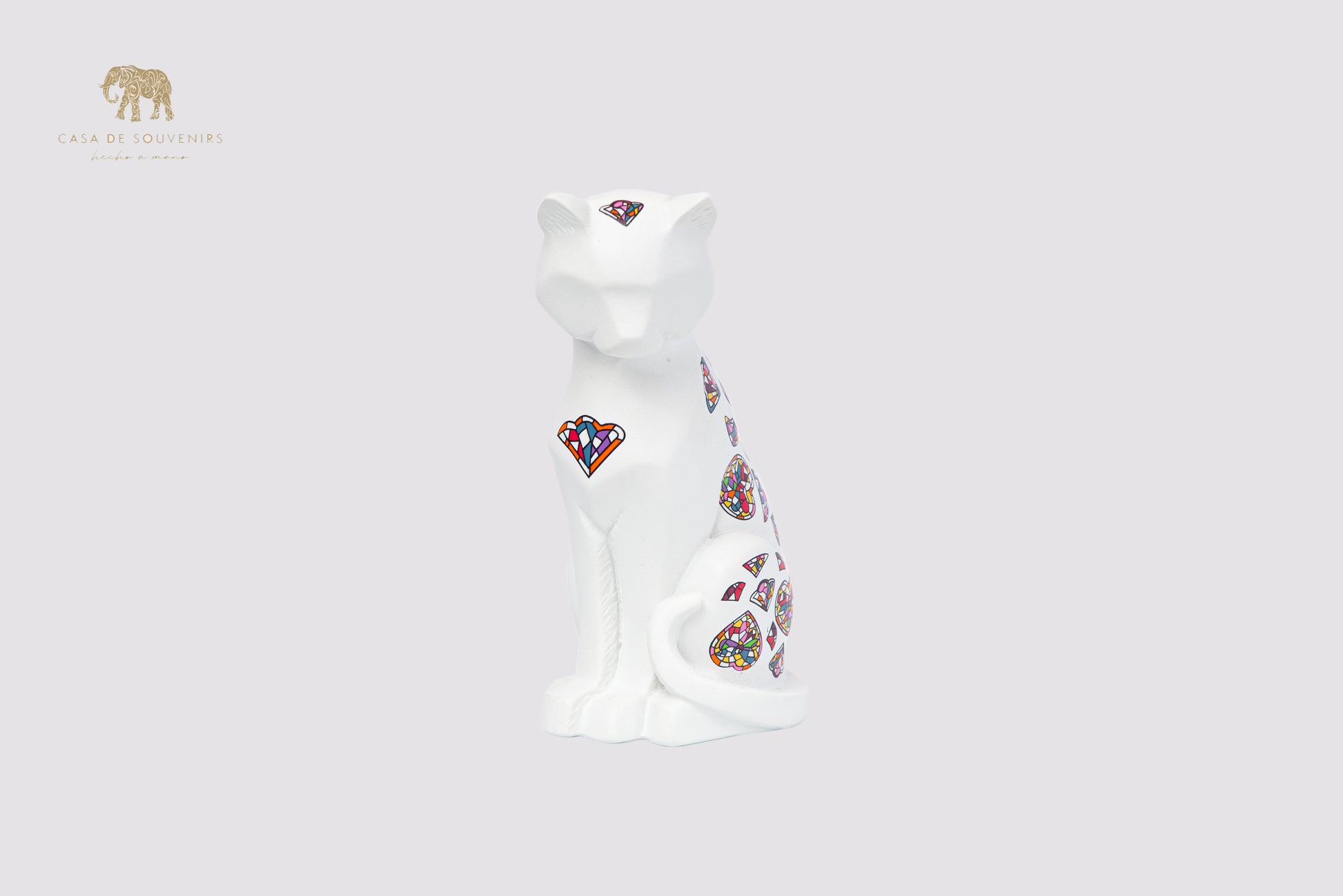 White Cat Handmade And Hand Painted With Flowers Design One Of The Best Products In Spain.
