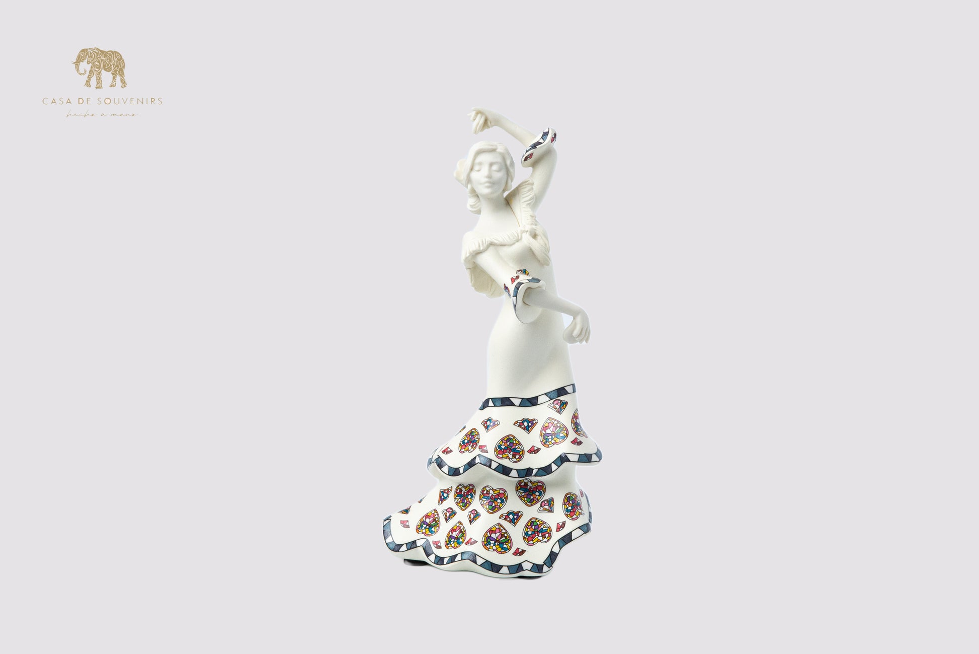 White Dancer Handmade And Hand Painted With Flowers Design One Of The Best Products In Spain.