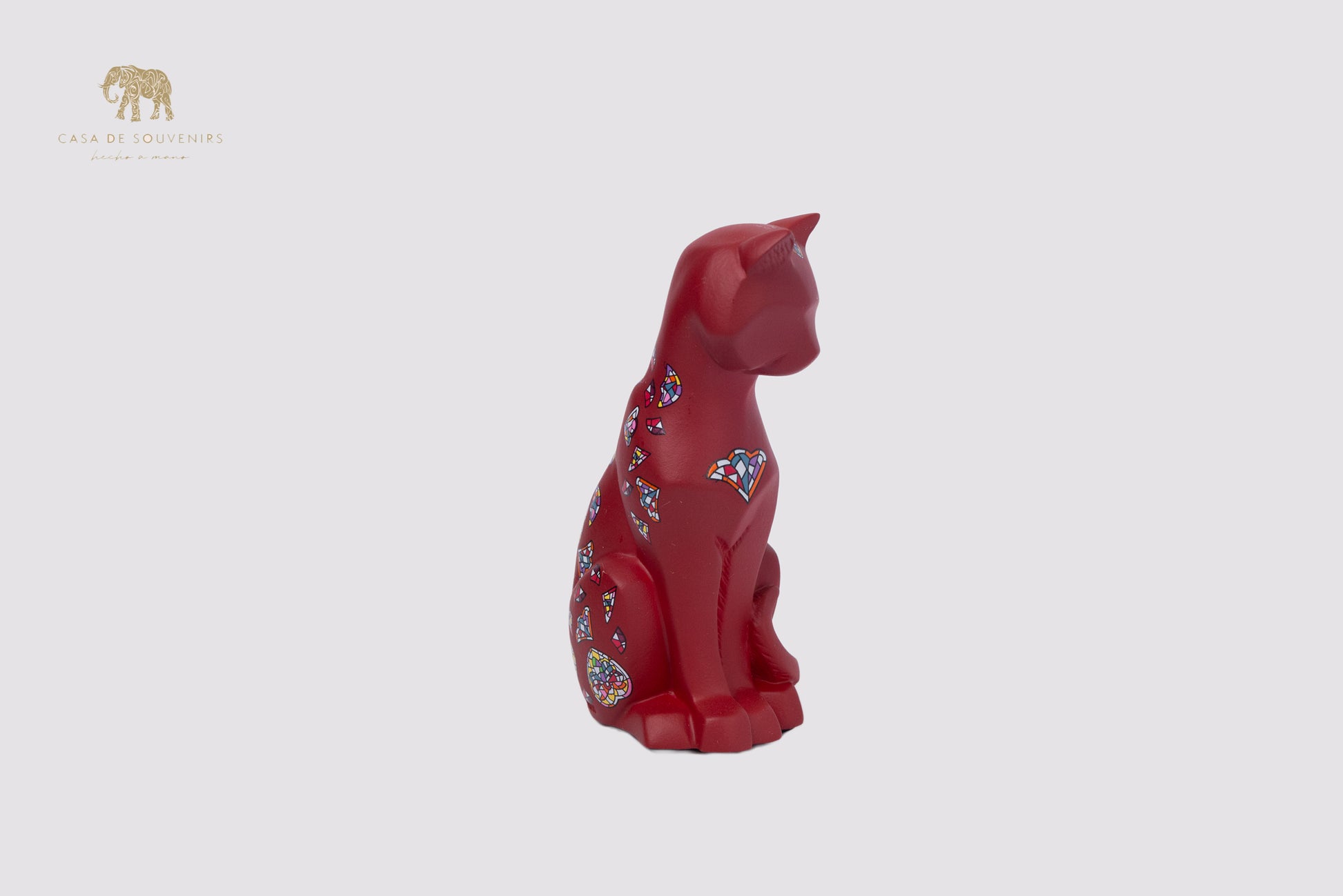 Red Cat Handmade And Hand Painted With Flowers Design One Of The Best Products In Spain.
