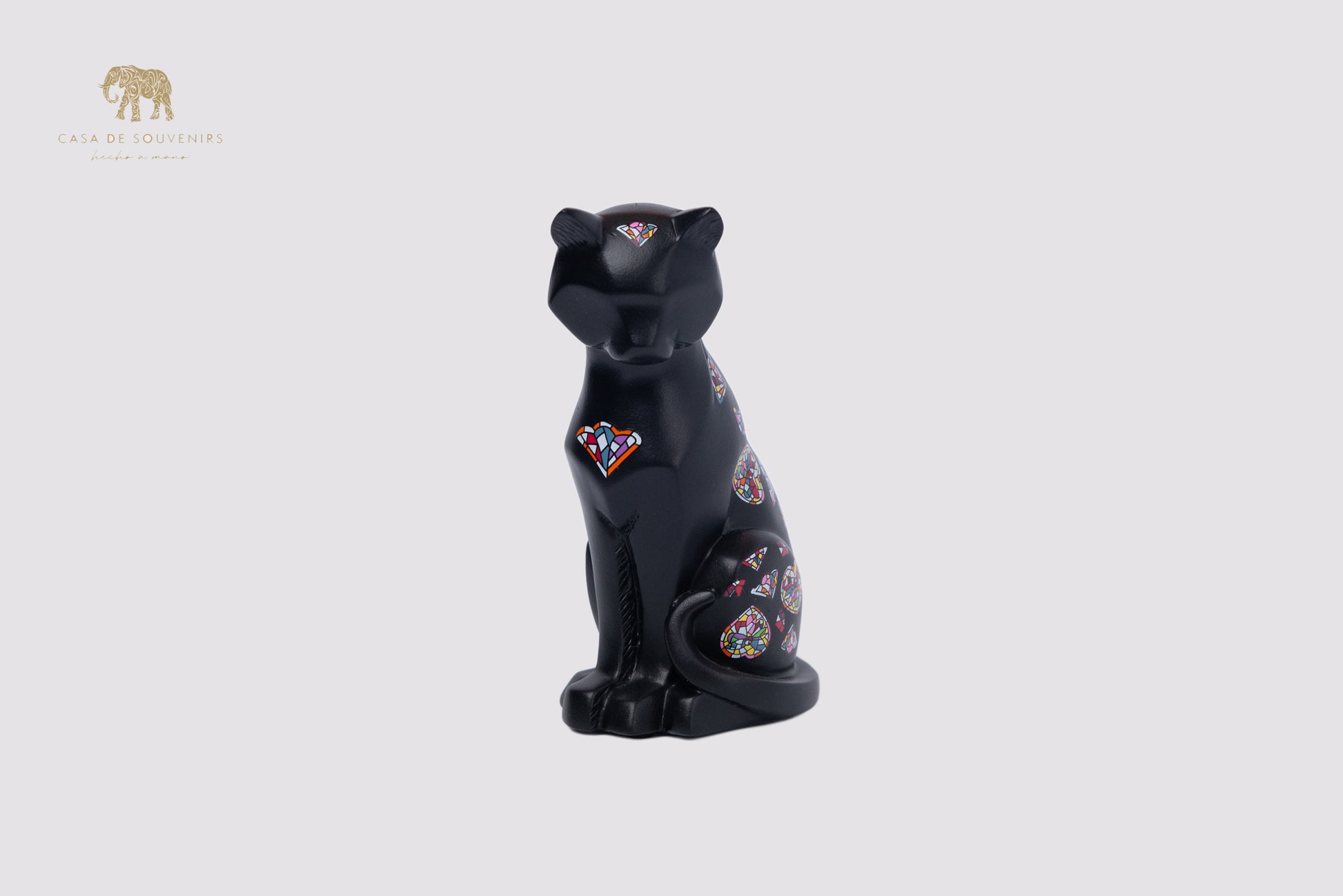 Black Cat Handmade And Hand Painted With Flowers Design One Of The Best Products In Spain.