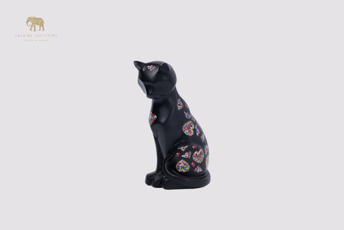 Black Cat Handmade And Hand Painted With Flowers Design One Of The Best Products In Spain.