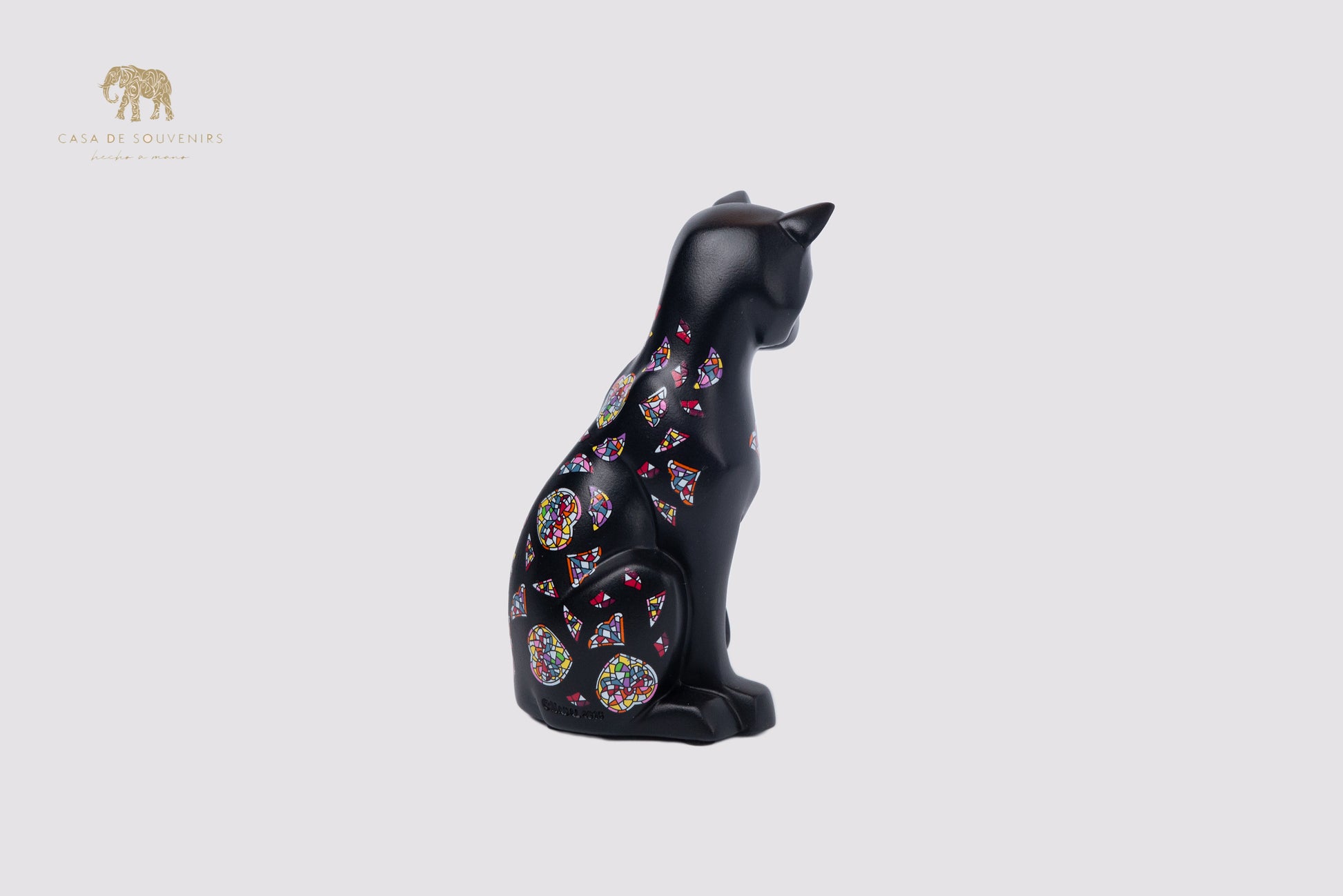 Black Cat Handmade And Hand Painted With Flowers Design One Of The Best Products In Spain.
