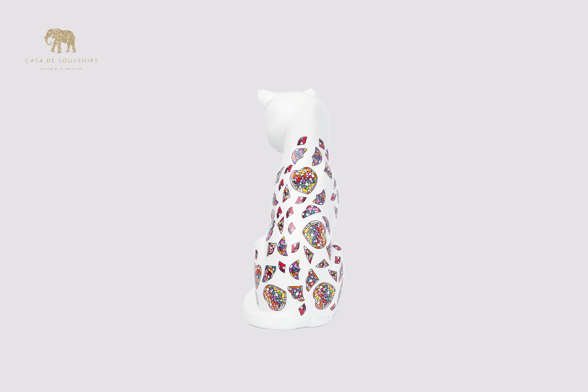 White Cat Handmade And Hand Painted With Flowers Design One Of The Best Products In Spain.