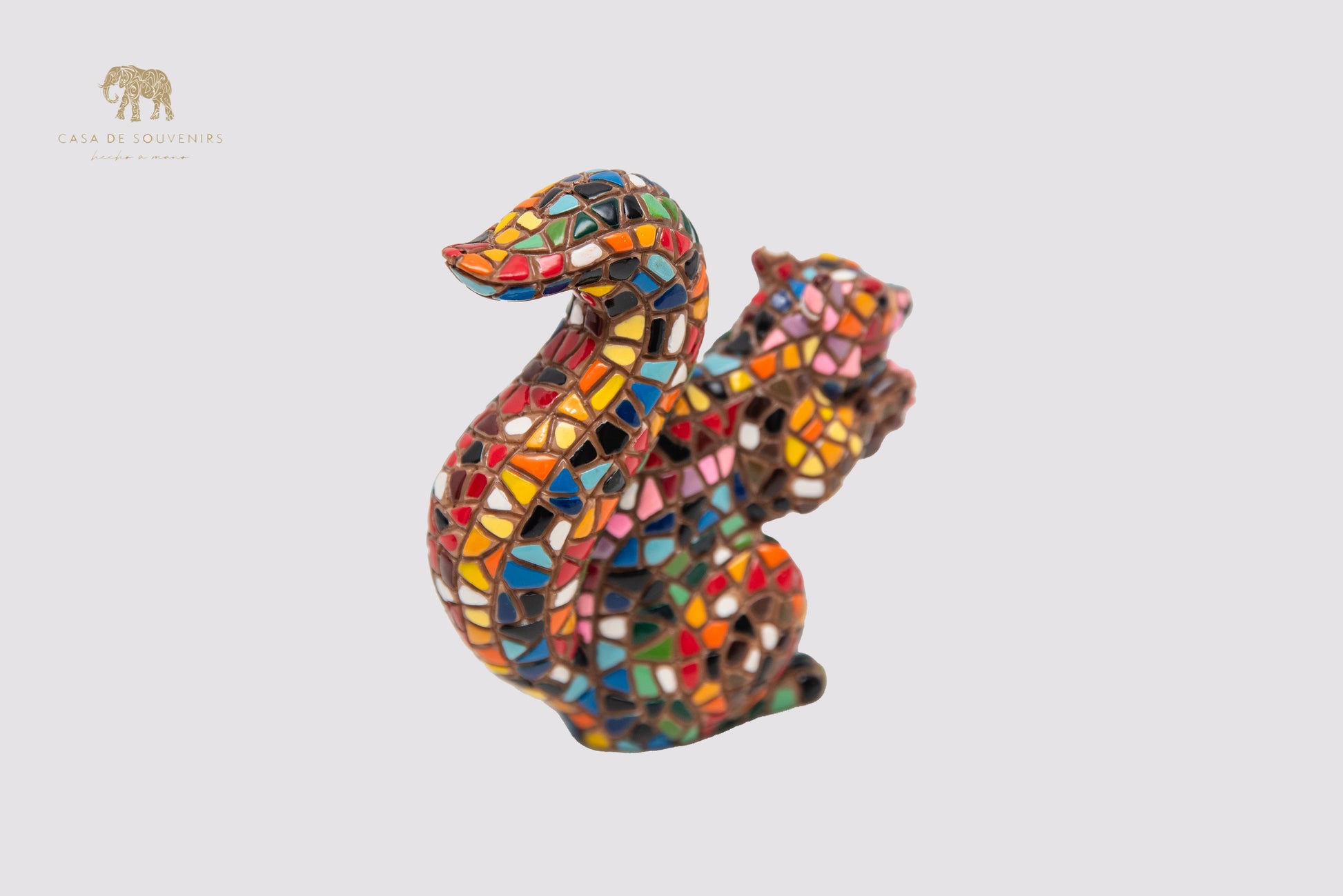 Mix Colours Mosaic Squirrel statue made with marble dust and with enamel. It's the best collection in Spain.