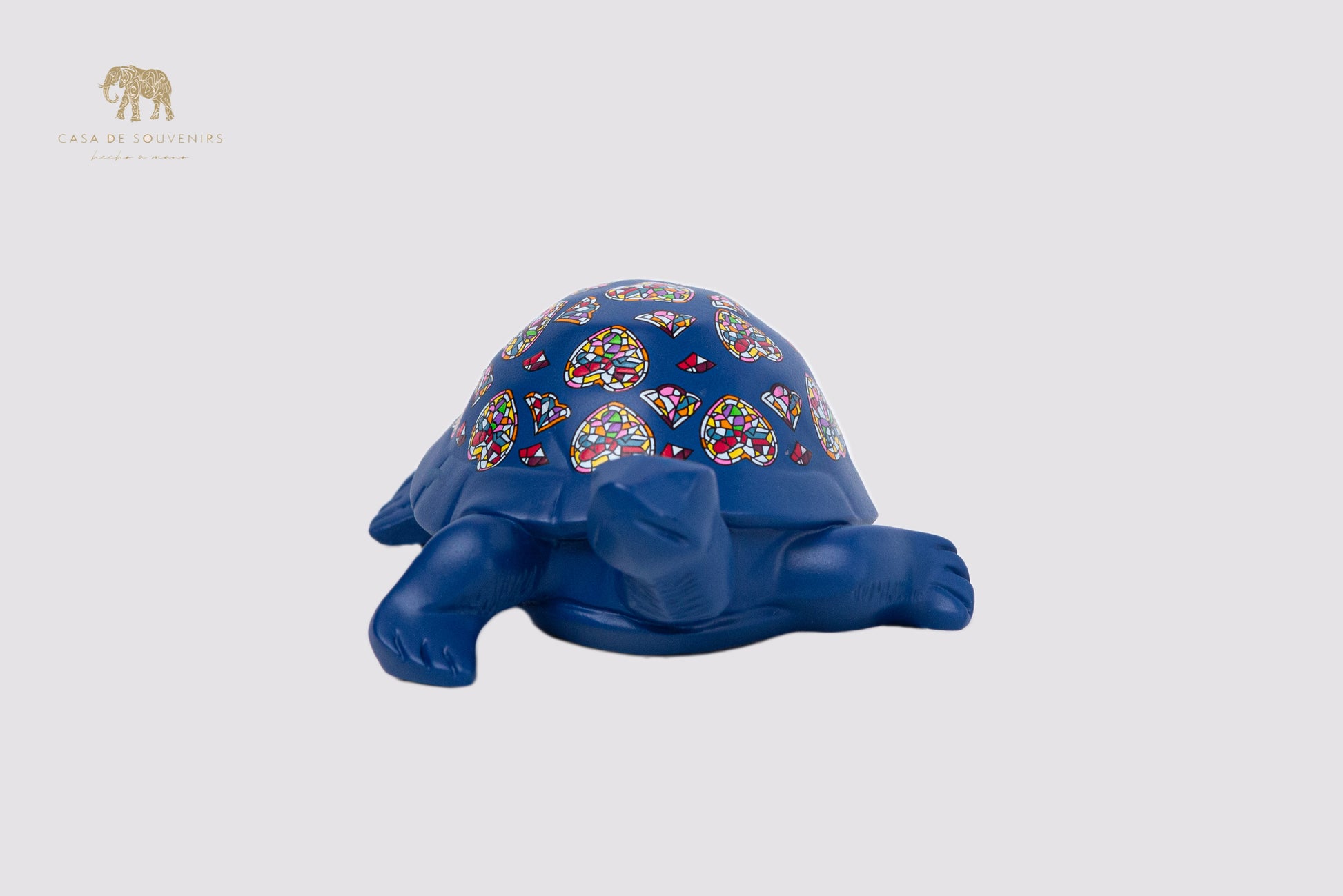 Blue Turtle Handmade And Hand Painted With Flowers Design One Of The Best Products In Spain.