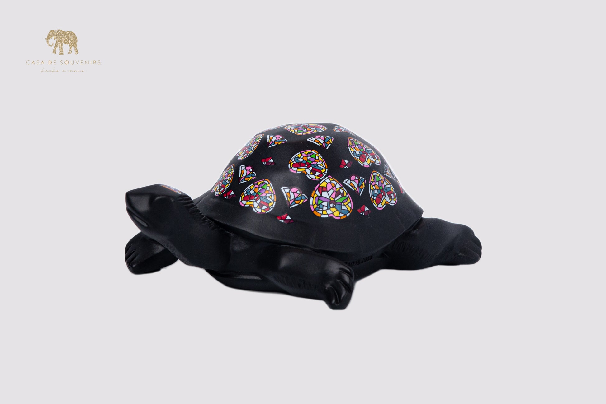 Black Turtle Handmade And Hand Painted With Flowers Design One Of The Best Products In Spain.