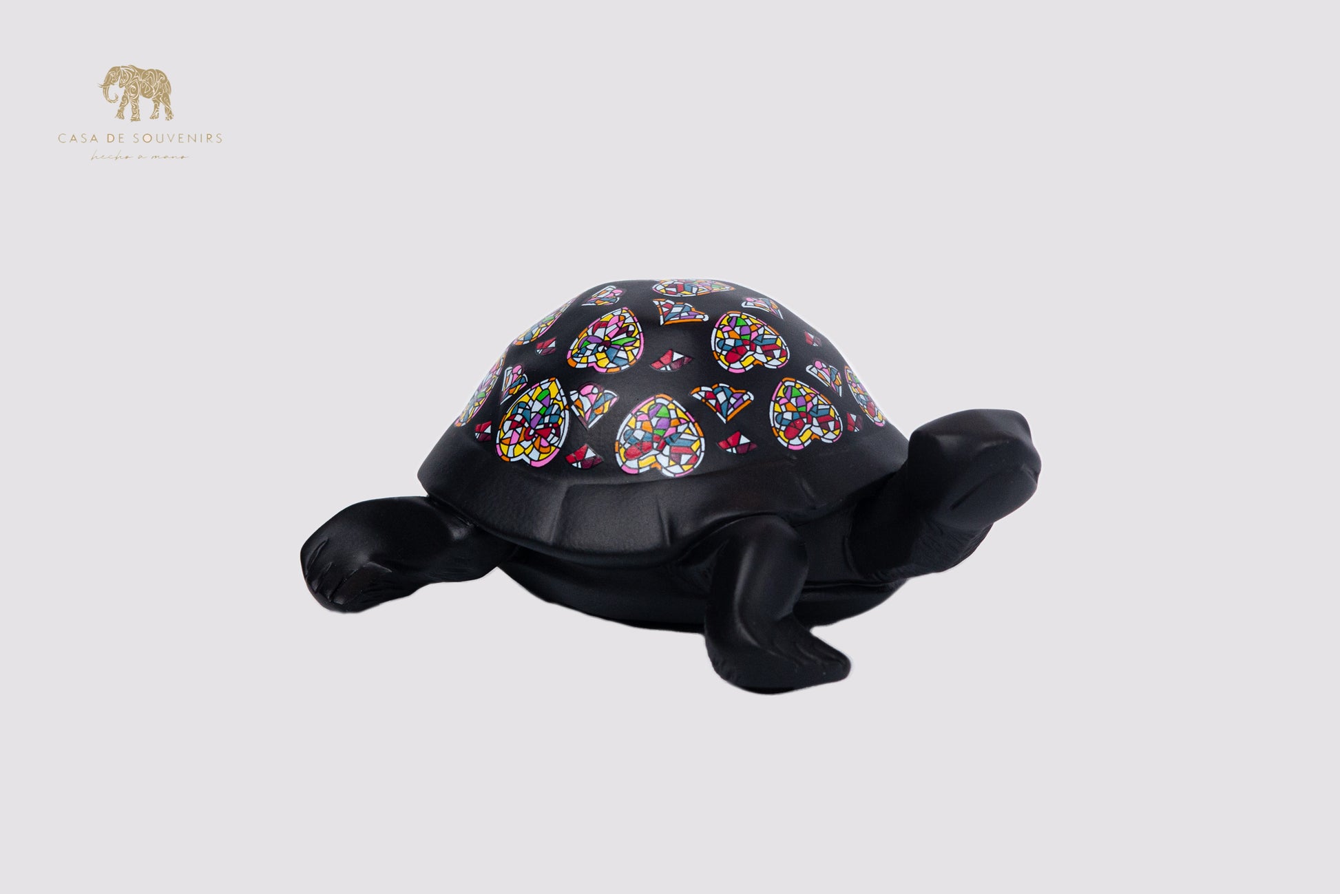 Black Turtle Handmade And Hand Painted With Flowers Design One Of The Best Products In Spain.