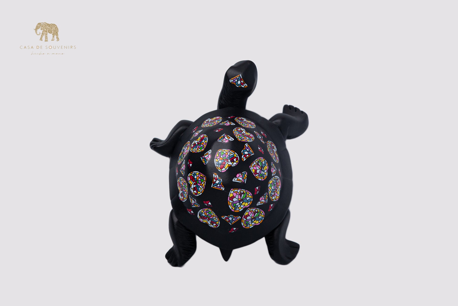Black Turtle Handmade And Hand Painted With Flowers Design One Of The Best Products In Spain.
