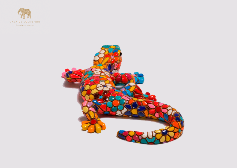 Flower Salamander Figure , Figura De Salamandre , Figure De Salamandra, Salamander Decorative, Multicolor Salamander , Hand Painted
