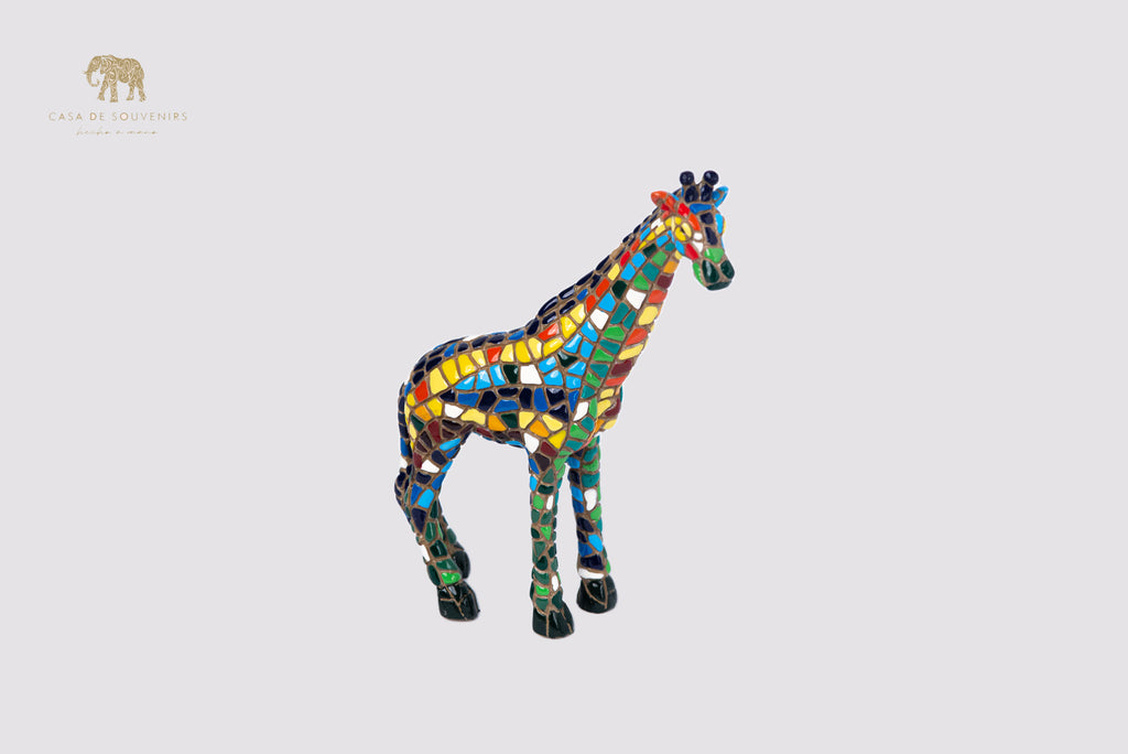 Mix Colours Mosaic Giraffe statue made with marble dust and with enamel. It's the best collection in Spain.