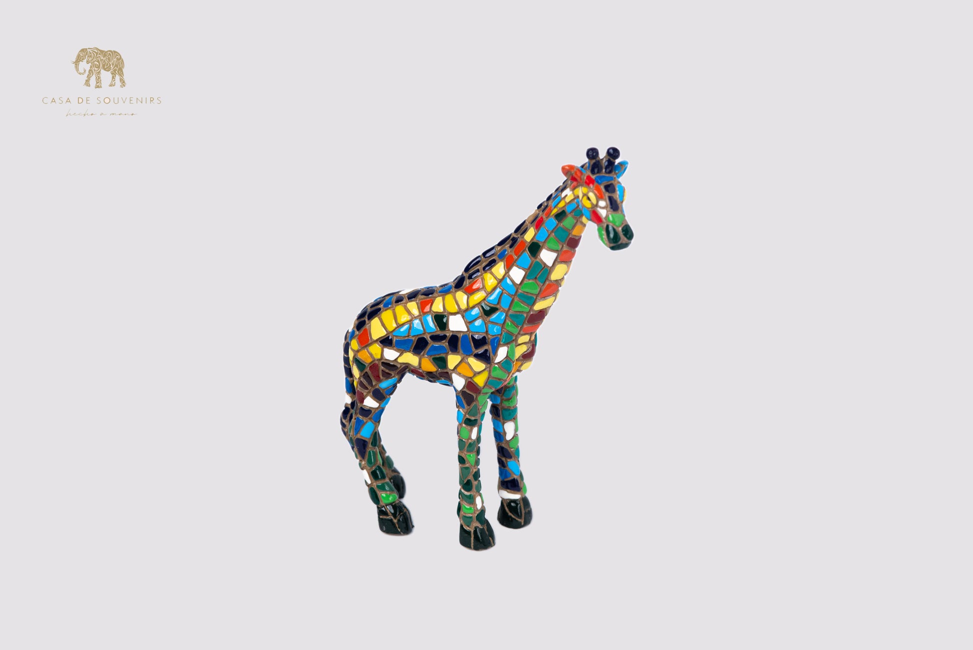Mix Colours Mosaic Giraffe statue made with marble dust and with enamel. It's the best collection in Spain.