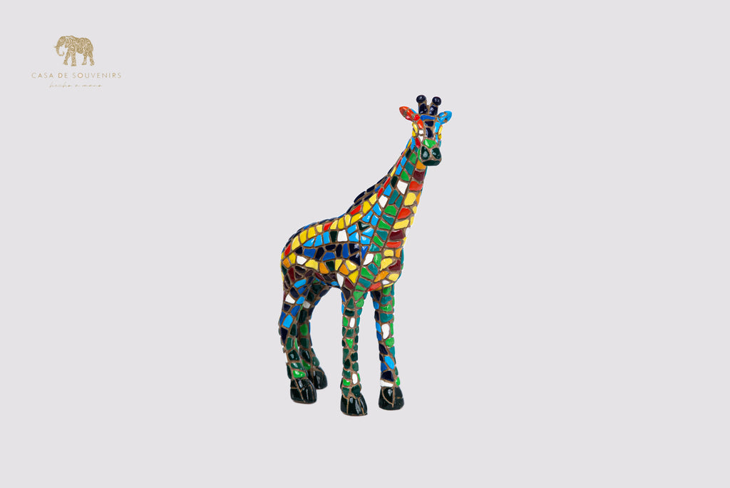 Mix Colours Mosaic Giraffe statue made with marble dust and with enamel. It's the best collection in Spain.
