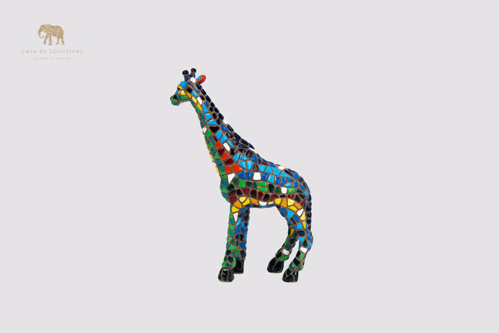 Mix Colours Mosaic Giraffe statue made with marble dust and with enamel. It's the best collection in Spain.