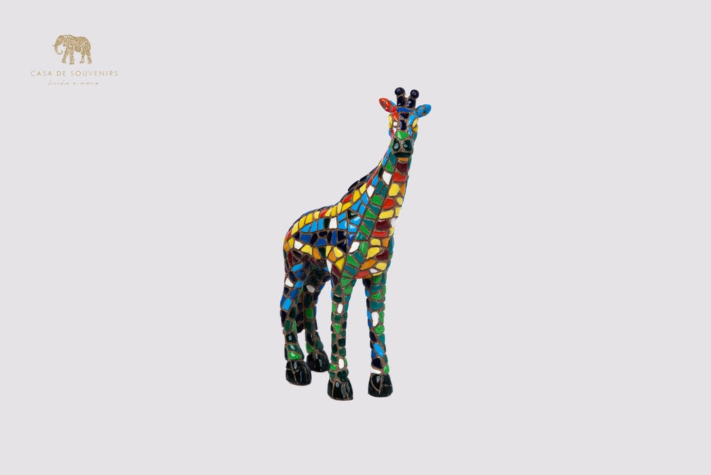 Mix Colours Mosaic Giraffe statue made with marble dust and with enamel. It's the best collection in Spain.