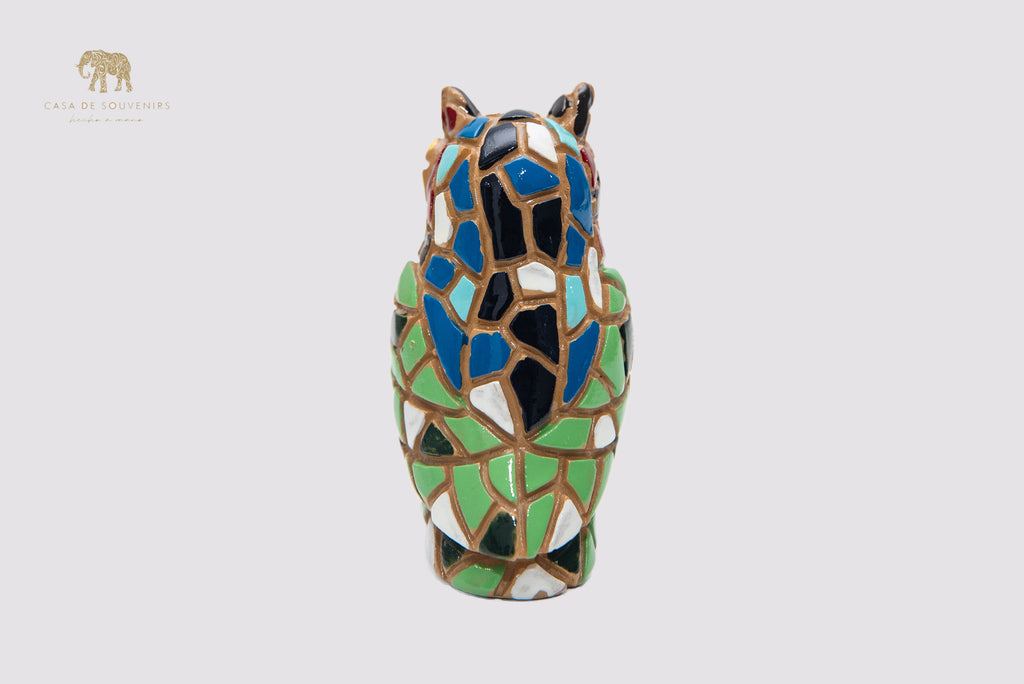Mosaic Owl Statue With Beautiful Colors made with marble dust and with enamel. It's the best collection in Spain.