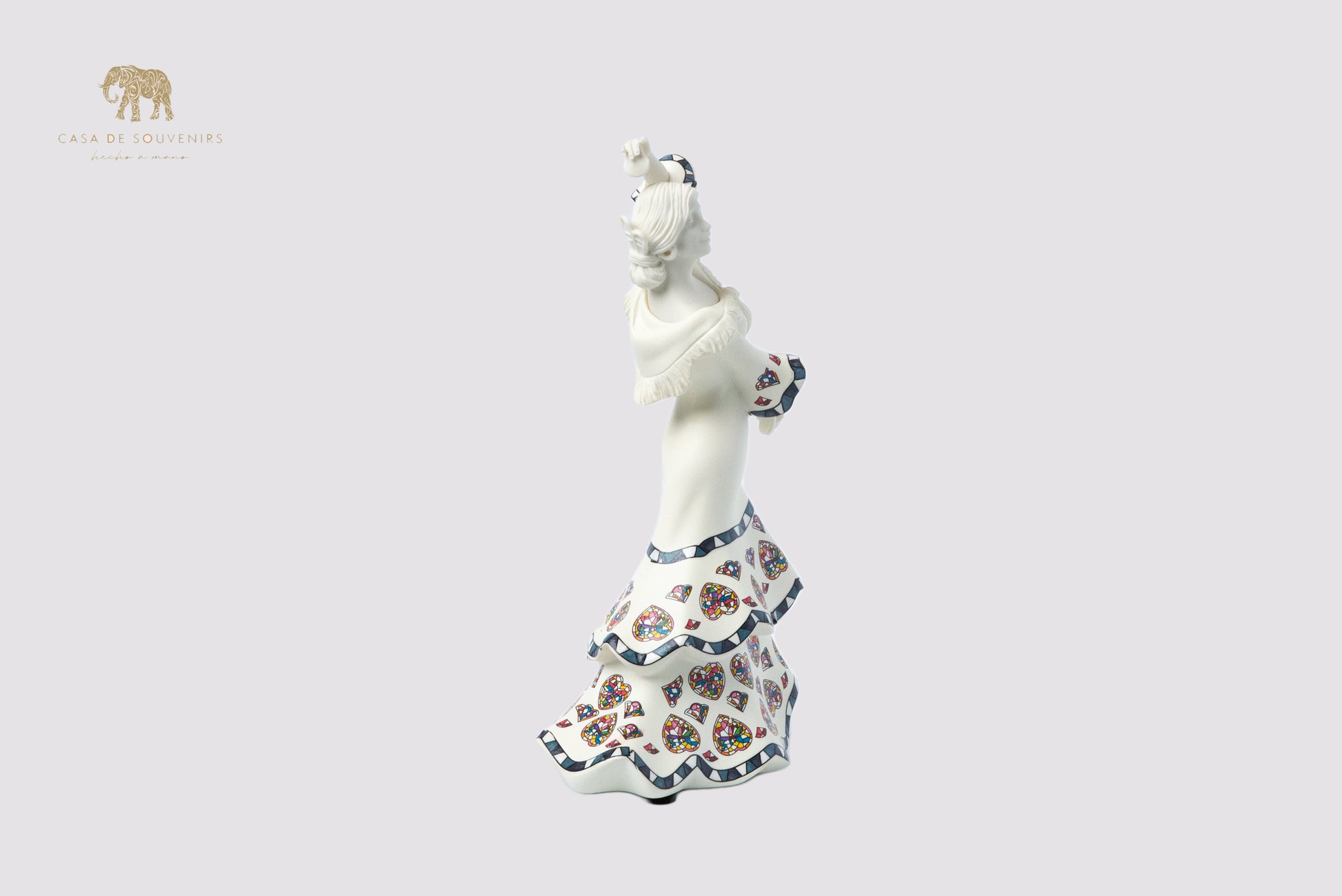 White Dancer Handmade And Hand Painted With Flowers Design One Of The Best Products In Spain.