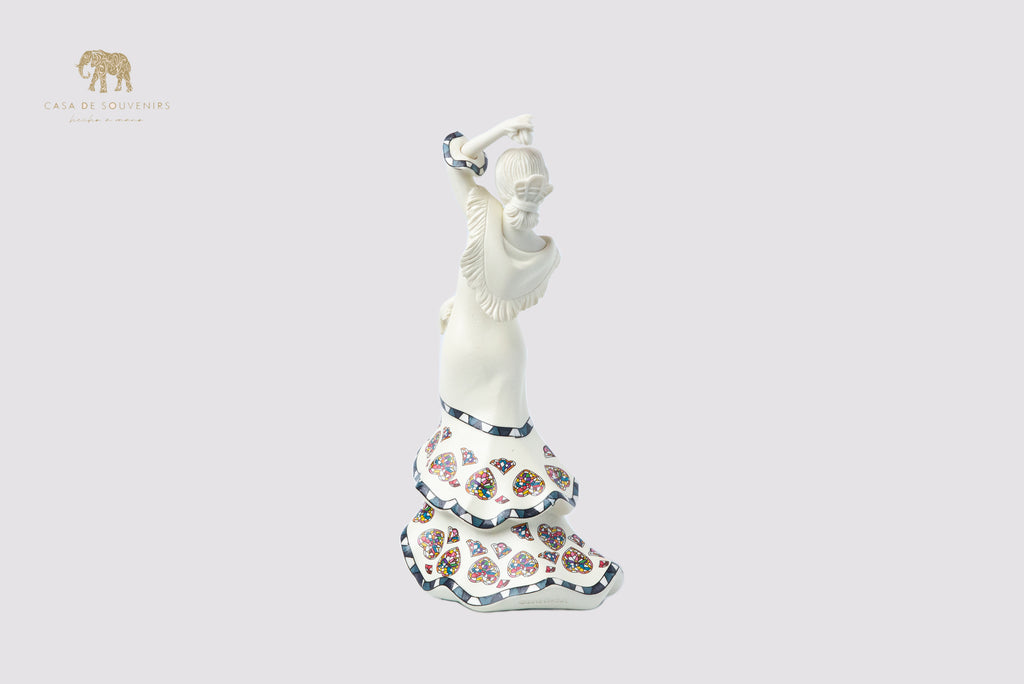 White Dancer Handmade And Hand Painted With Flowers Design One Of The Best Products In Spain.