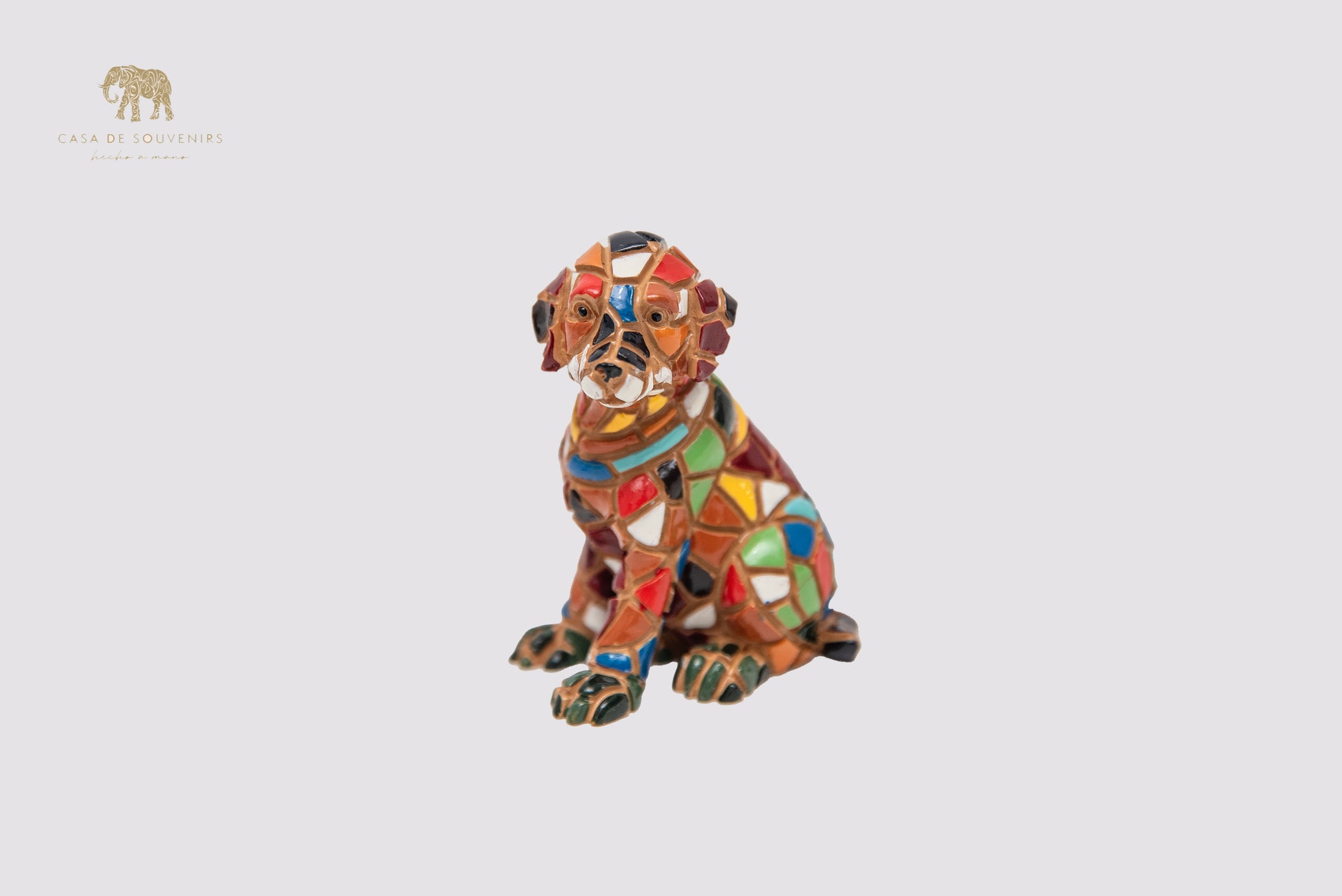 Mix Colored Dog statue made with marble dust and with enamel. It's the best collection in Spain.