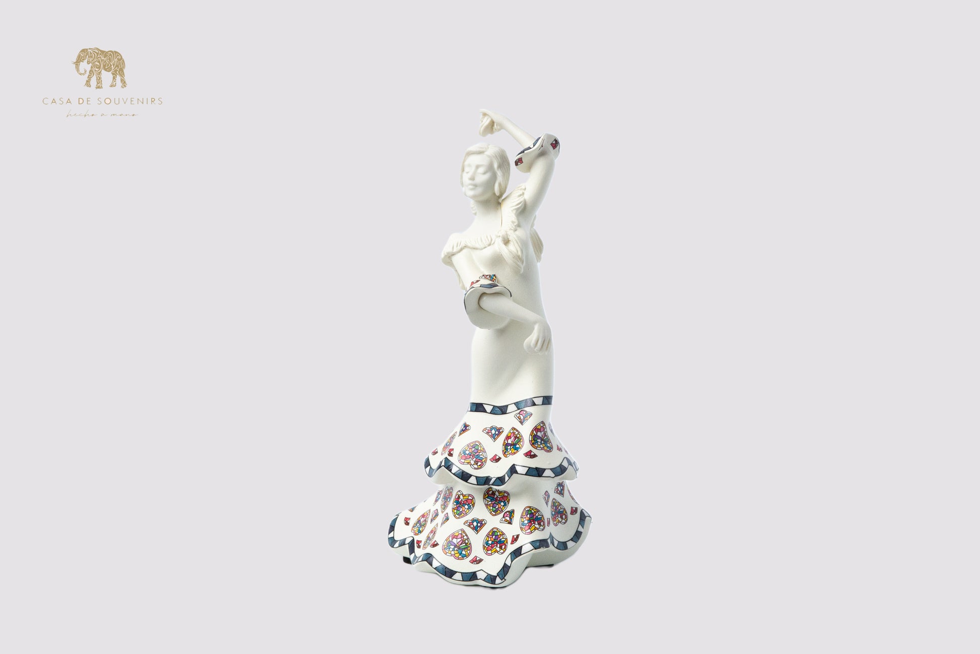 White Dancer Handmade And Hand Painted With Flowers Design One Of The Best Products In Spain.
