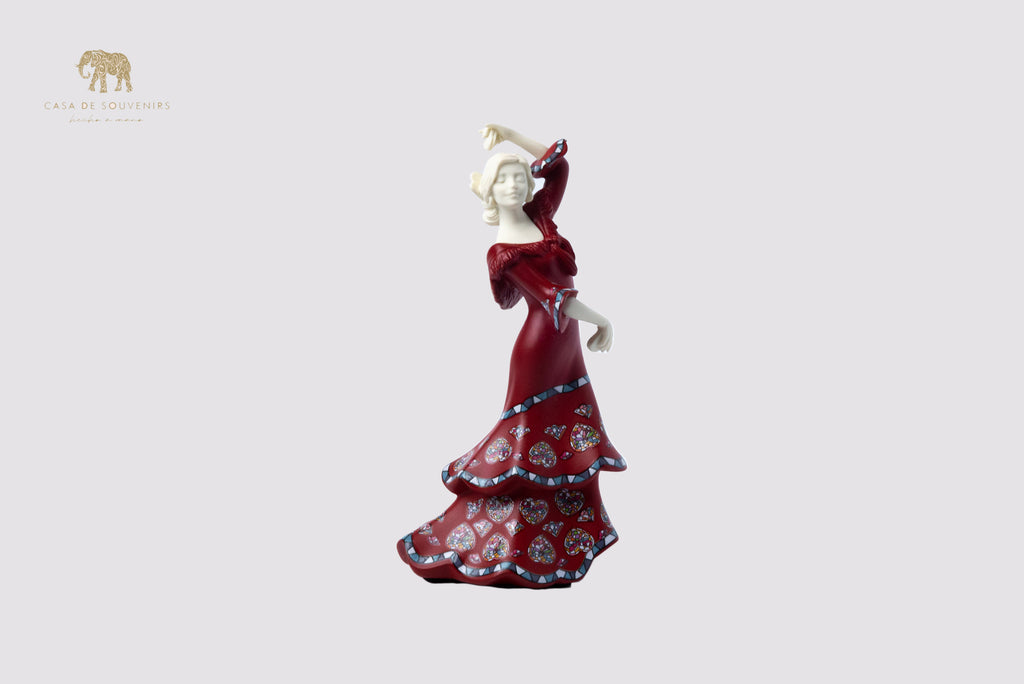 Red Dancer Handmade And Hand Painted With Flowers Design One Of The Best Products In Spain.