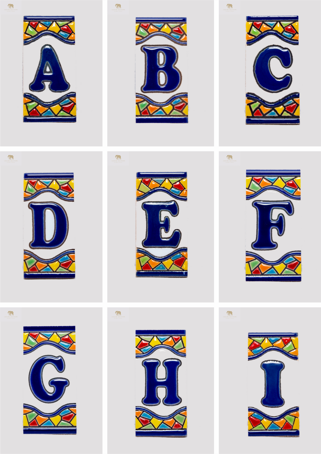 Ceramic letter, handmade and painted in Spain