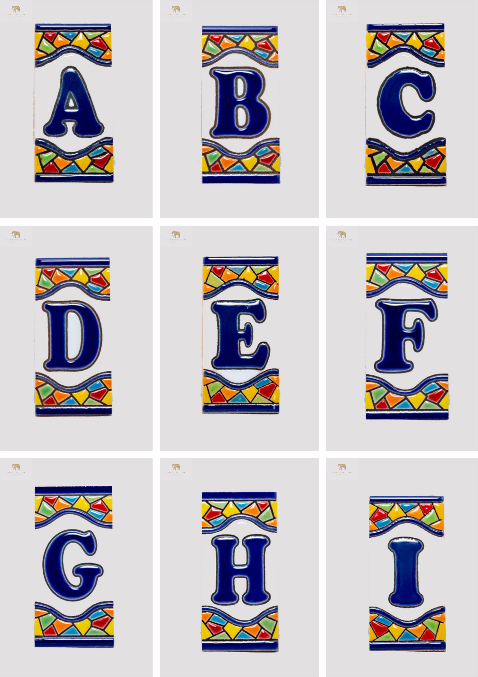 Ceramic letter, handmade and painted in Spain