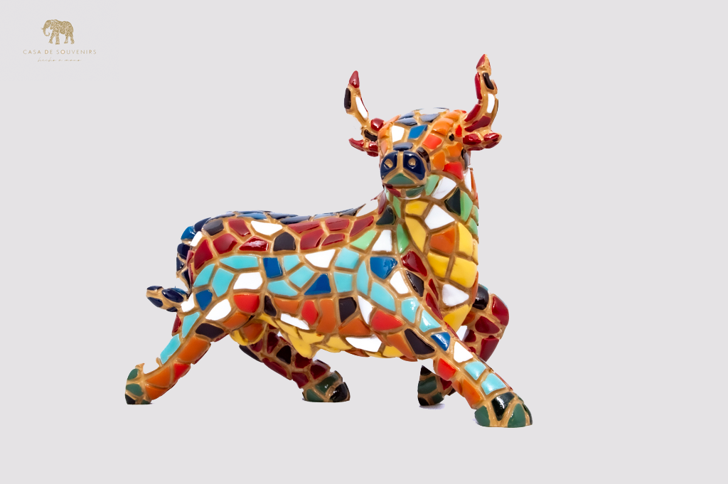 Mosaic Bull statue made with marble dust and with enamel. It's the best collection in Spain.