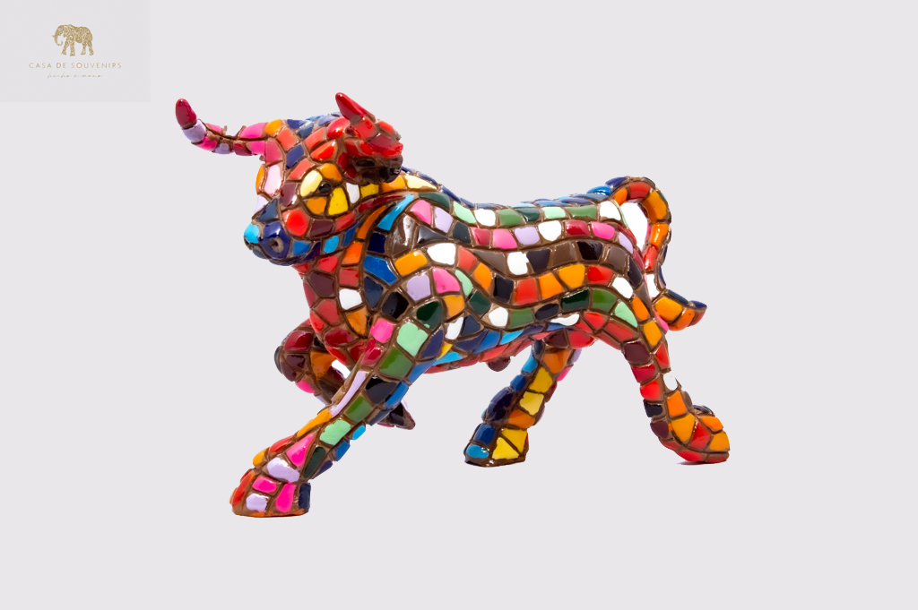 Mix Colored Bull statue made with marble dust and with enamel. It's the best collection in Spain.