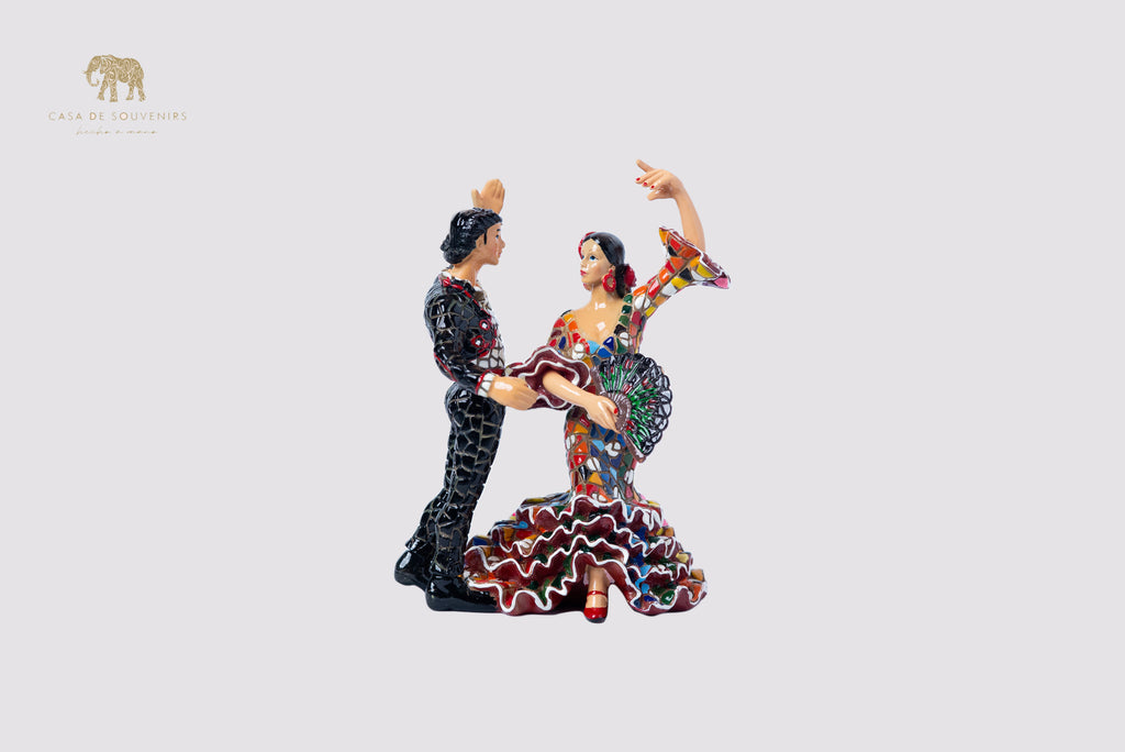Flamenco Couple Mosaic Spanish dancer with fan, statue made with marble dust and with enamel. It's the best collection in Spain .
