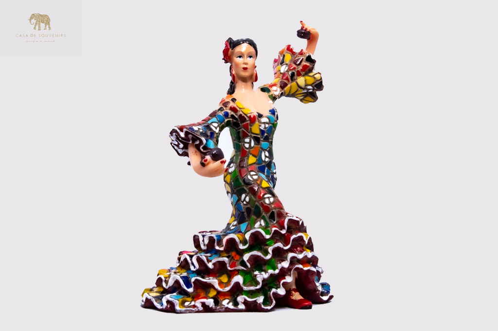 Mosaic Spanish flamenco dancer statue made with marble dust and with enamel. It's the best collection in Spain