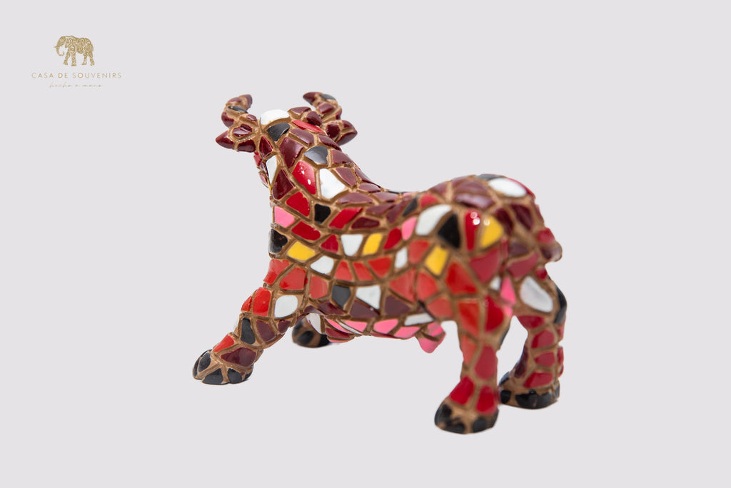 Mosaic Red Bull statue made with marble dust and with enamel. It's the best collection in Spain.