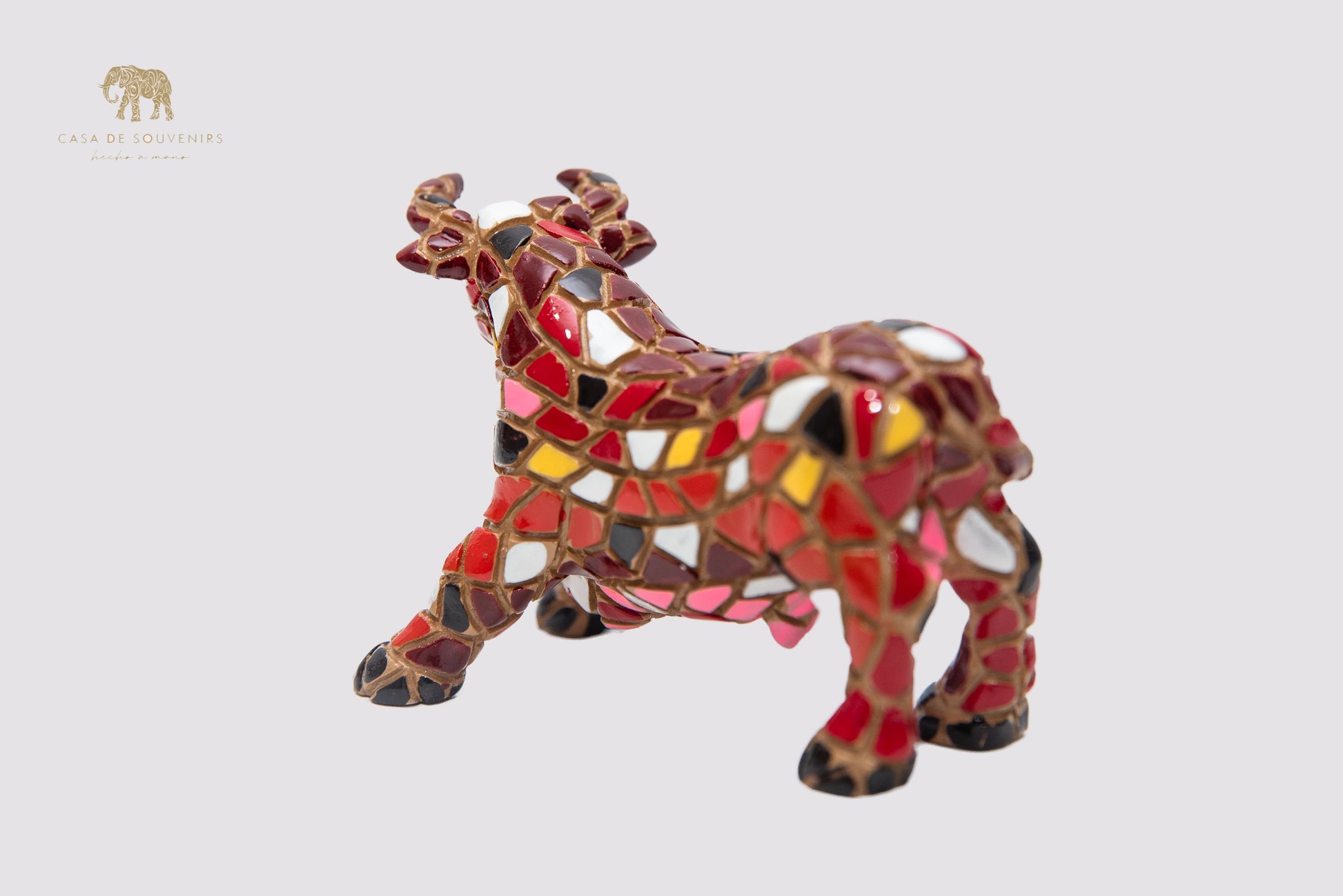 Mosaic Red Bull statue made with marble dust and with enamel. It's the best collection in Spain.