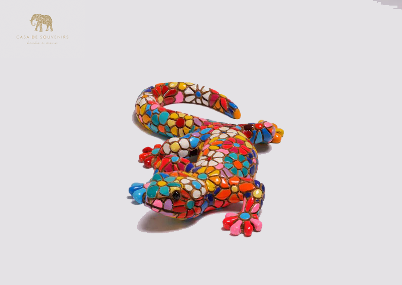 Flower Salamander Figure , Figura De Salamandre , Figure De Salamandra, Salamander Decorative, Multicolor Salamander , Hand Painted