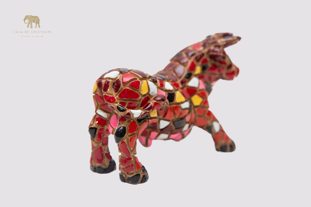 Mosaic Red Bull statue made with marble dust and with enamel. It's the best collection in Spain.