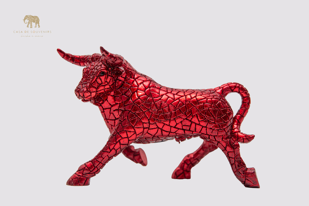 Mosaic Red Bull statue made with marble dust and with enamel. It's the best collection in Spain.