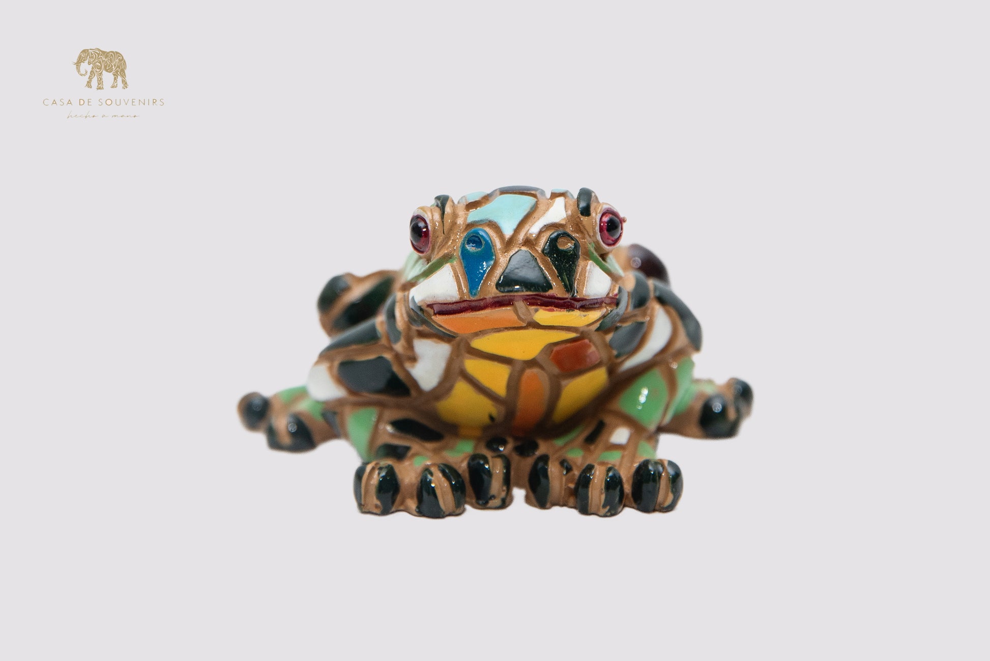 Mix Colored Frog statue made with marble dust and with enamel. It's the best collection in Spain.