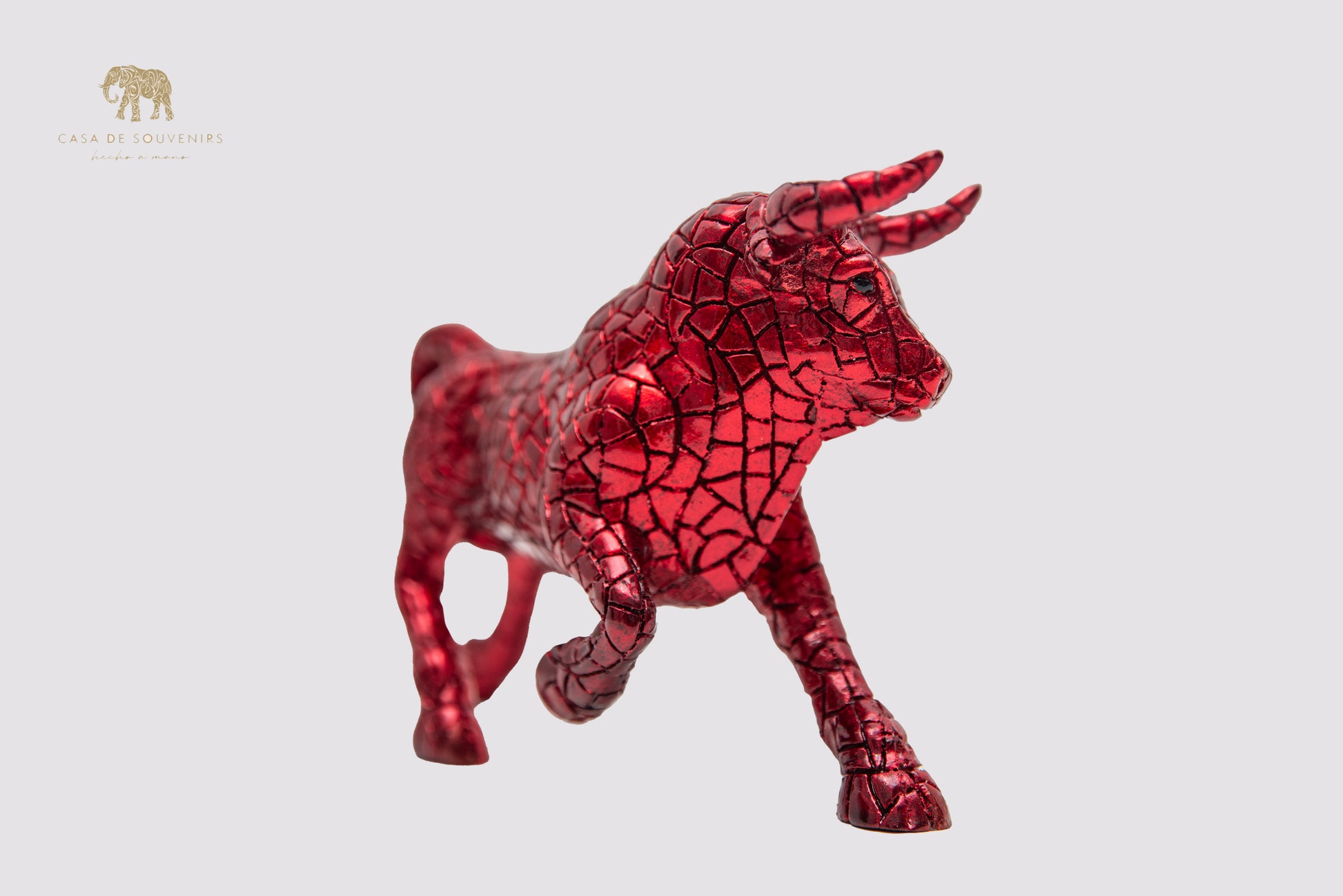 Mosaic Red Bull statue made with marble dust and with enamel. It's the best collection in Spain.