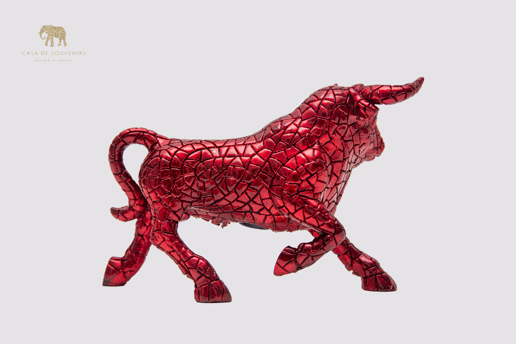 Mosaic Red Bull statue made with marble dust and with enamel. It's the best collection in Spain.