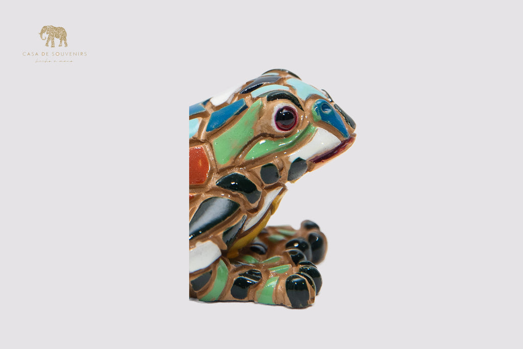 Mix Colored Frog statue made with marble dust and with enamel. It's the best collection in Spain.
