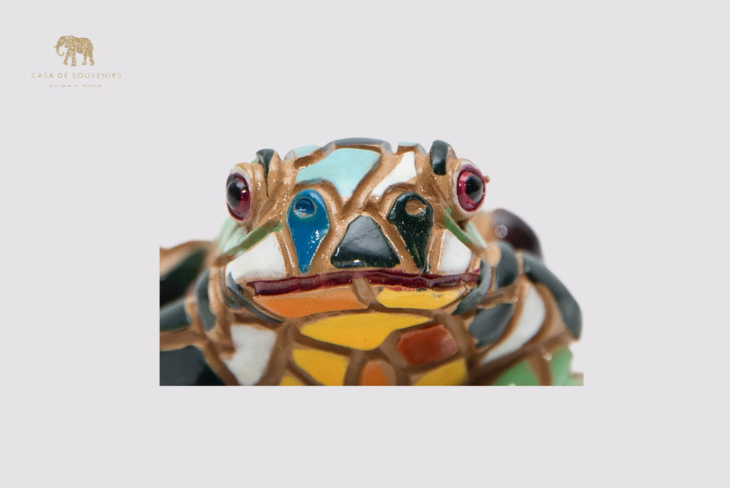 Mix Colored Frog statue made with marble dust and with enamel. It's the best collection in Spain.