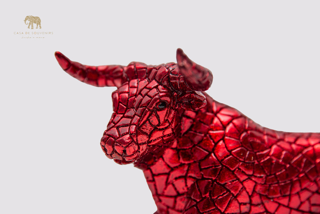 Mosaic Red Bull statue made with marble dust and with enamel. It's the best collection in Spain.
