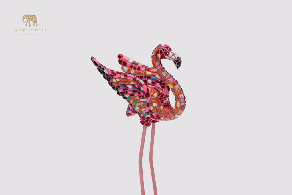 Mix Colors Pink Flamenco statue made with marble dust and with enamel. It's the best collection in Spain.