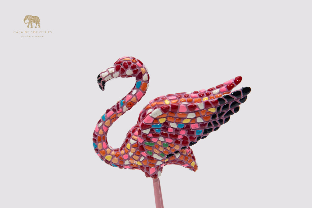 Mix Colors Pink Flamenco statue made with marble dust and with enamel. It's the best collection in Spain.