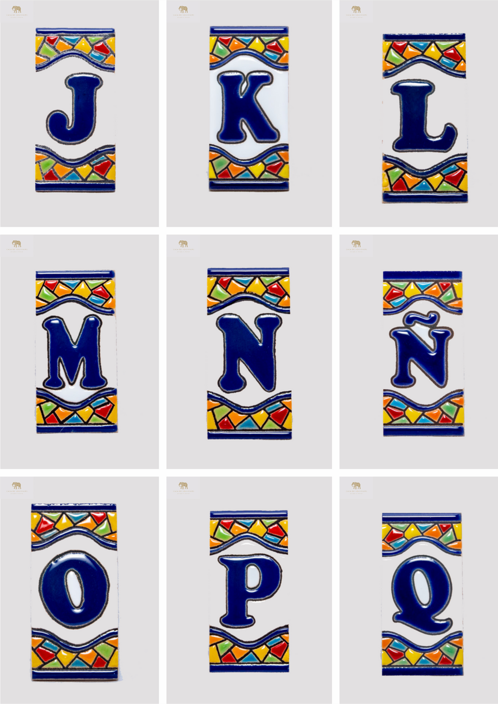 Ceramic letter, handmade and painted in Spain