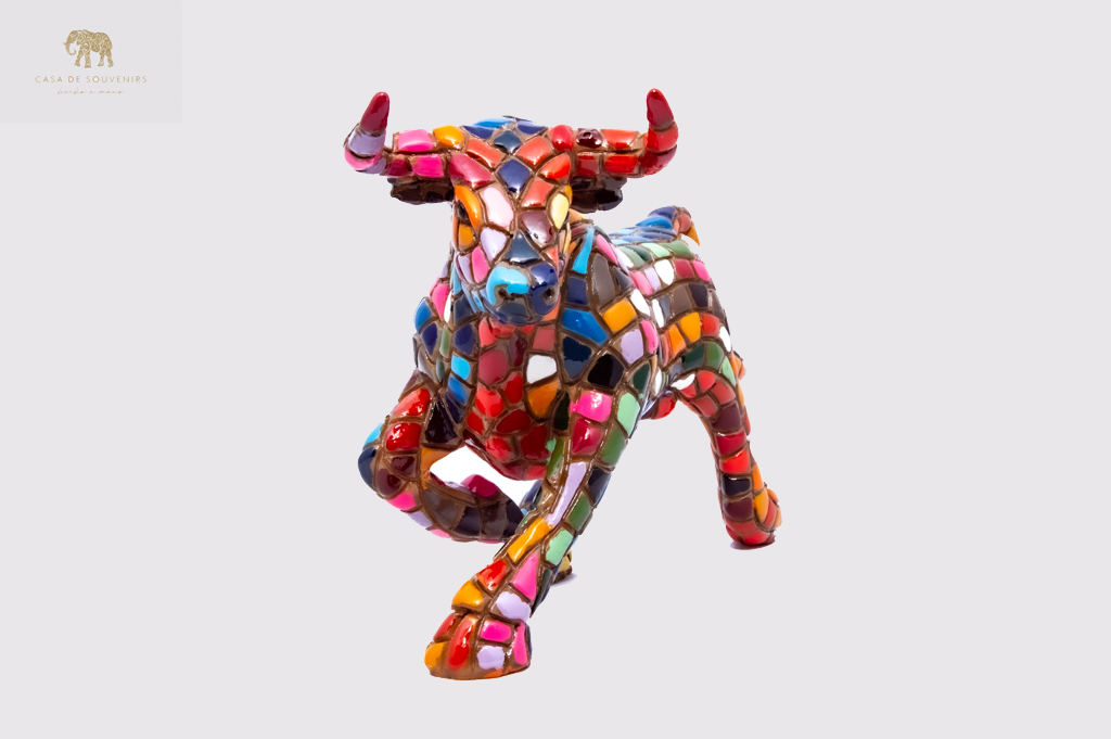 Mix Colored Bull statue made with marble dust and with enamel. It's the best collection in Spain.