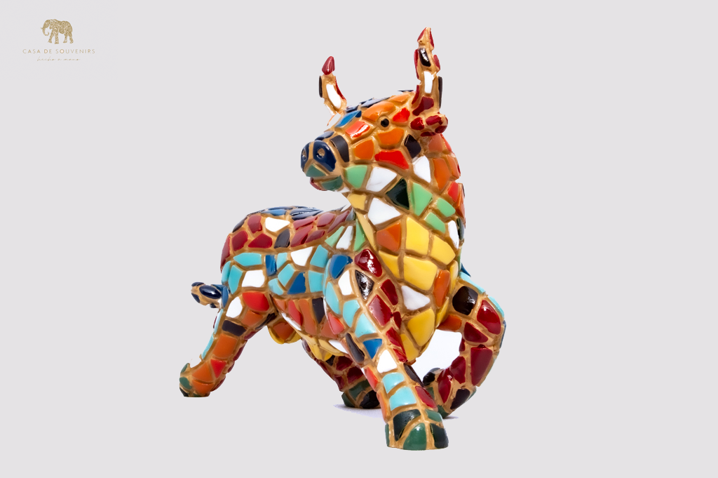 Mosaic Bull statue made with marble dust and with enamel. It's the best collection in Spain.