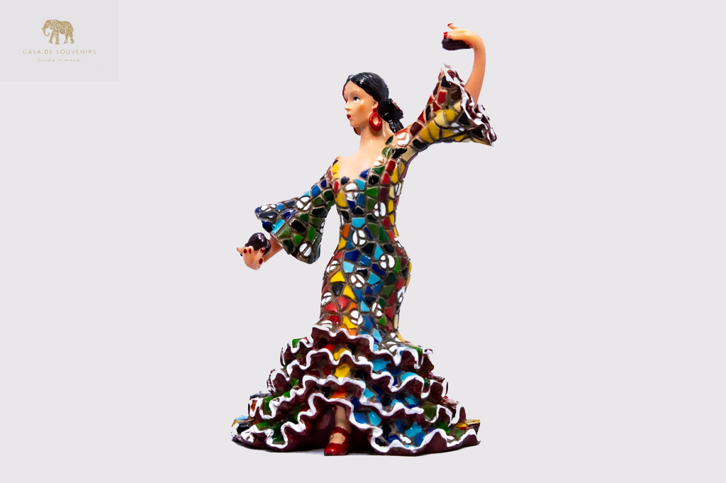 Mosaic Spanish flamenco dancer statue made with marble dust and with enamel. It's the best collection in Spain