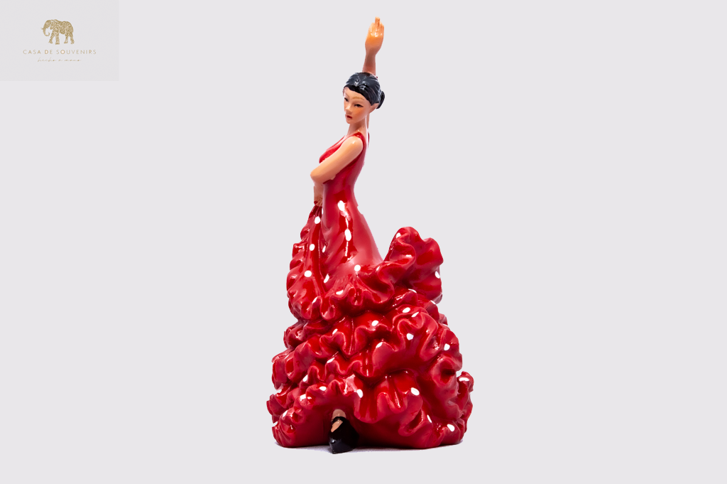 Spanish Red Flamenco Dancer, figurine hand painted and handmade in Spain.
