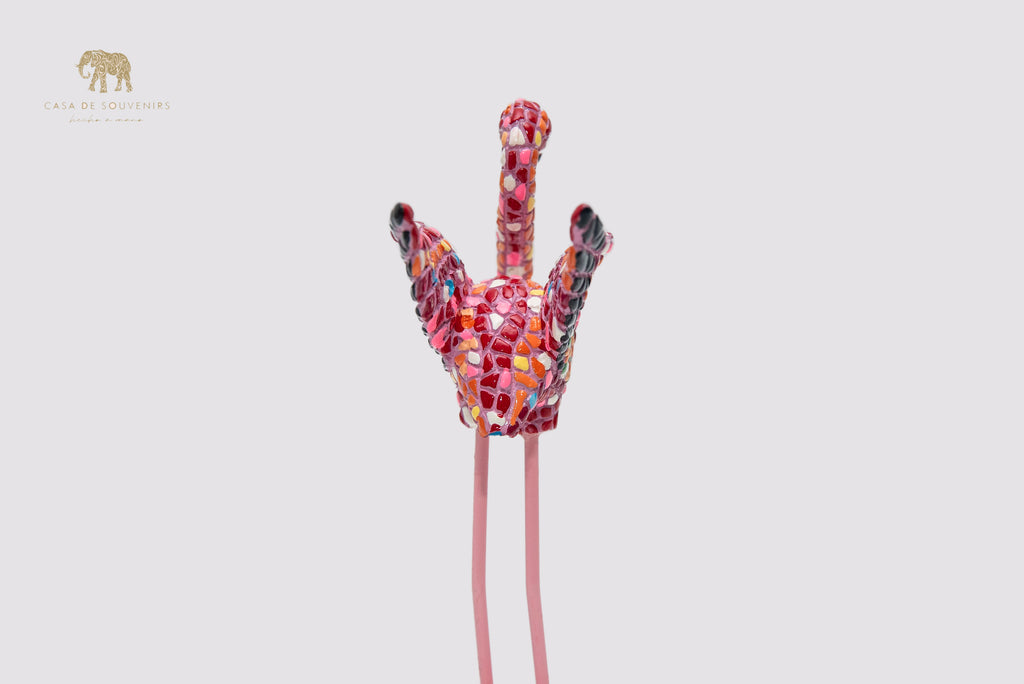 Mix Colors Pink Flamenco statue made with marble dust and with enamel. It's the best collection in Spain.