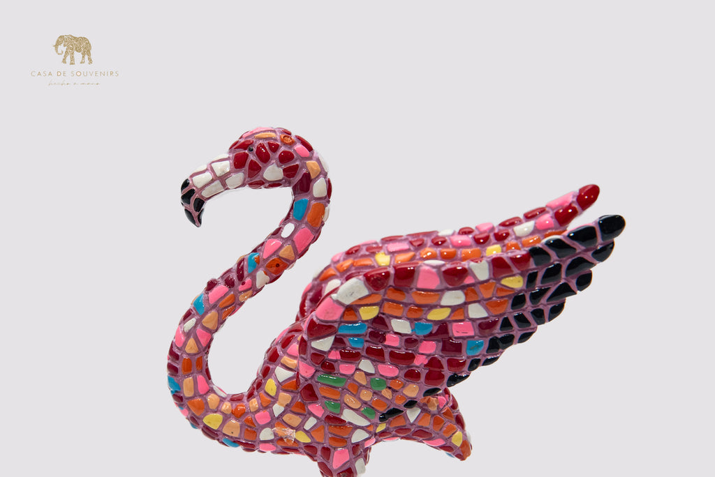 Mix Colors Pink Flamenco statue made with marble dust and with enamel. It's the best collection in Spain.